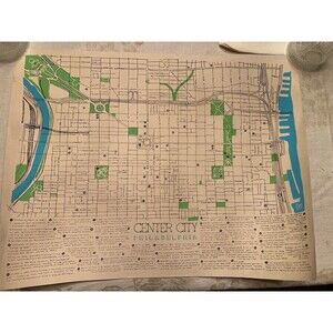 Hand Drawn PHILADELPHIA Art Map  3 Color Silk Screen Philly Streets Lmt Edition
